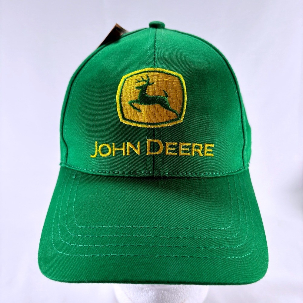 John Deere Embroidered Logo Mens Snapback Baseball Cap One Size Green Hat